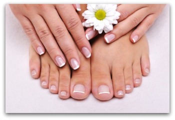 Skincare of a beauty female feet with camomile's flower takecareofyourfeet Foot Care